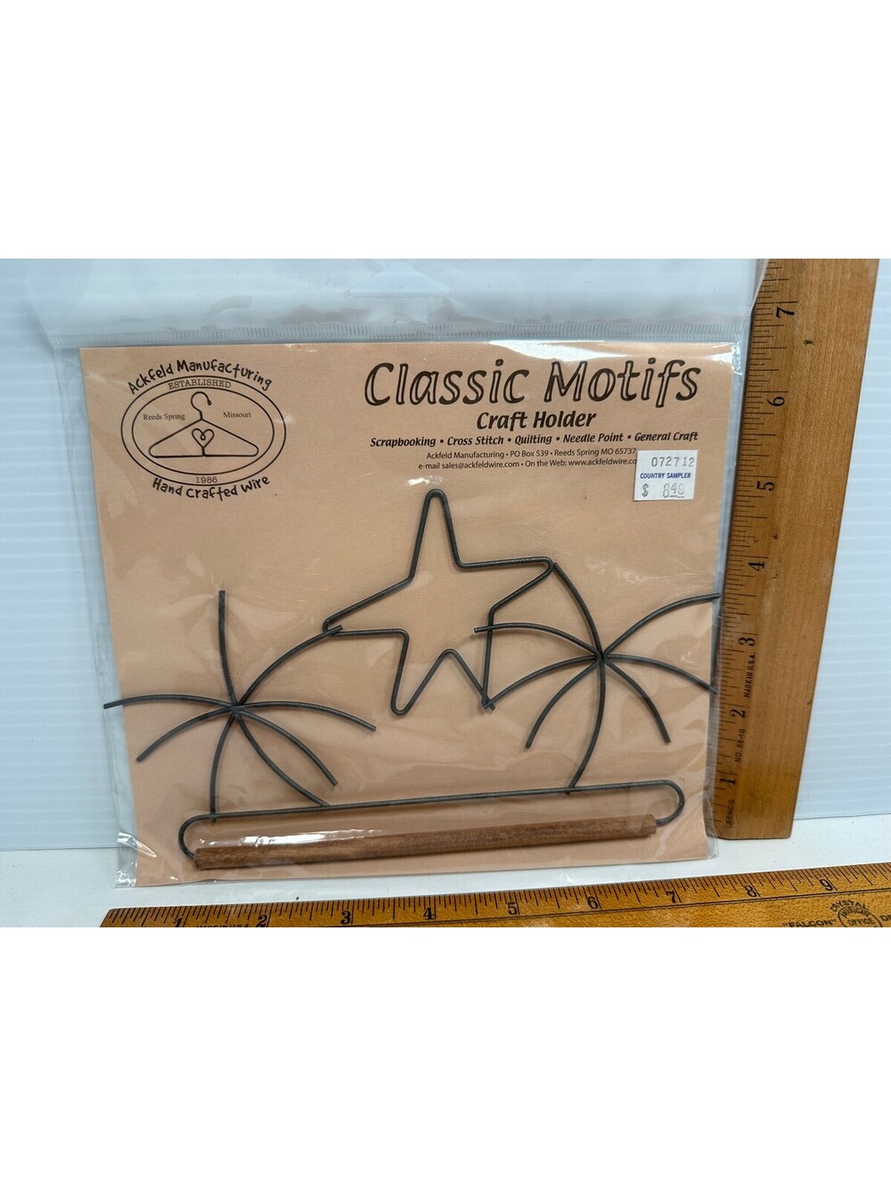 Classic Motifs 7.5 Inch Fireworks Craft Holder Star Scrapbooking Cross Stitch